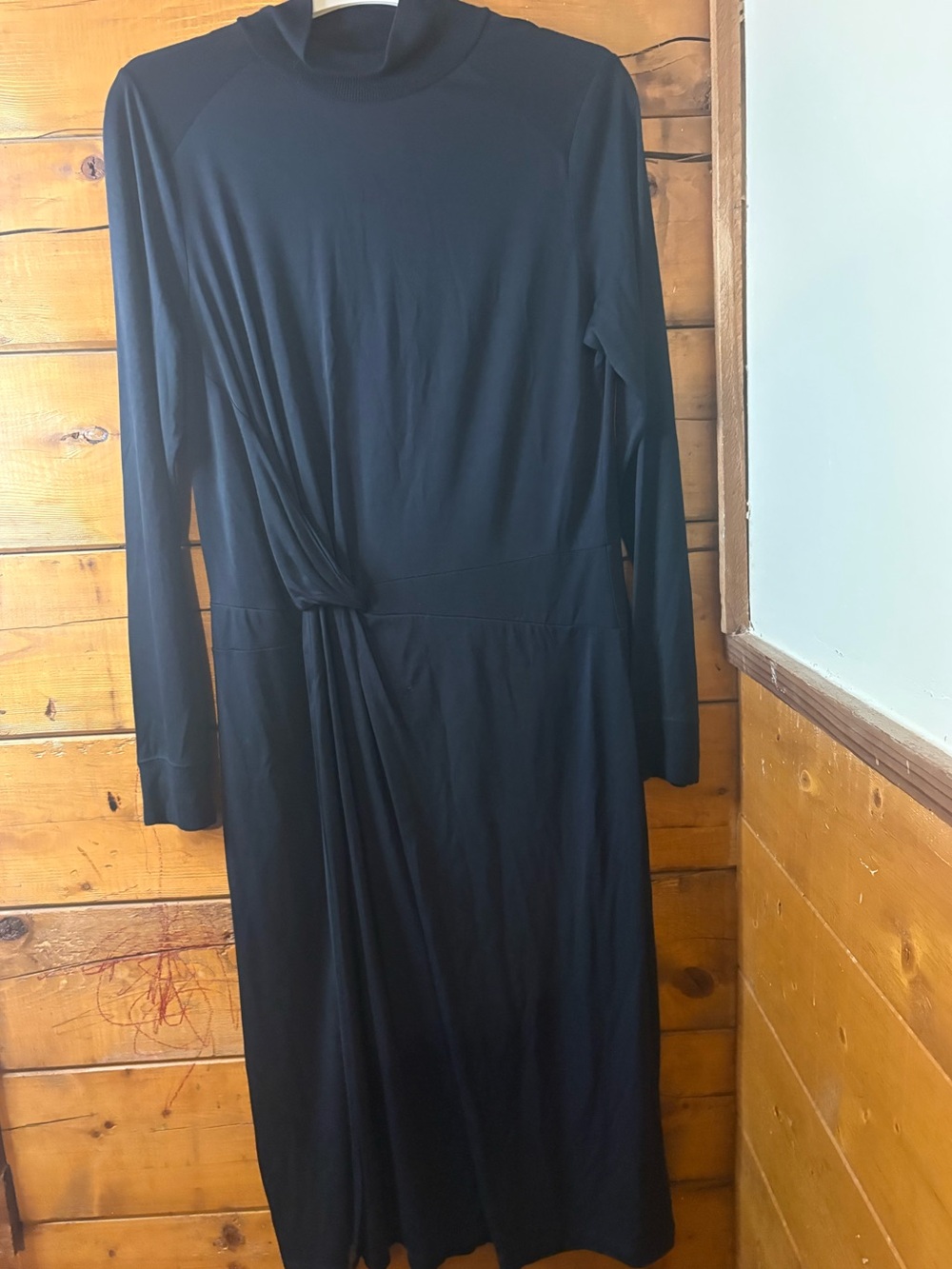 Rag & bone Black Long-Sleeve Turtleneck Midi Dress size large - Picture 6 of 12